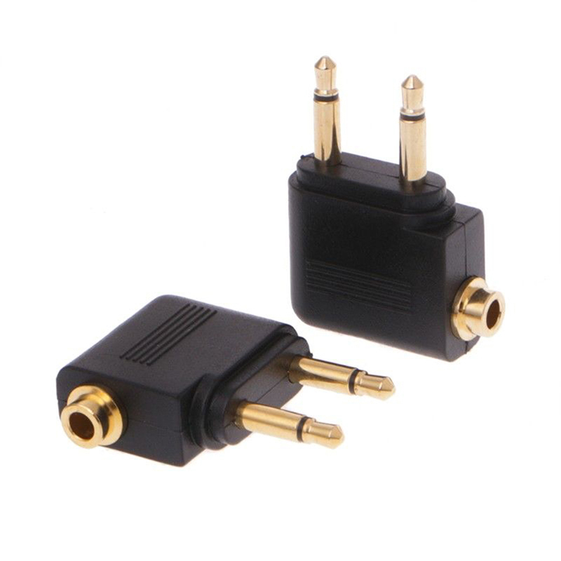 Earphone Splitter Jack - 1pc ouro niquelado avião de ar